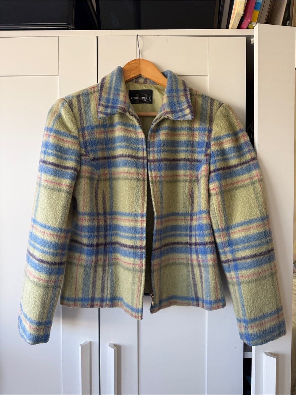 Vintage Plaid Zip-Front Jacket
